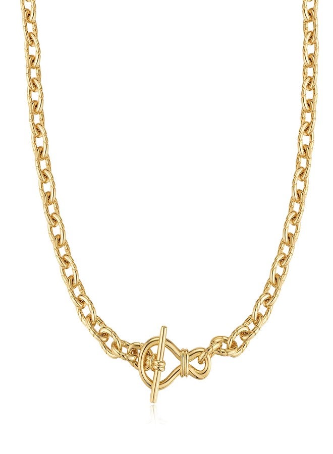 FRUMOS Layered necklaces for women cuban chain necklace for women 18K gold-plated necklace thickness chain Dainty fashion jewelry for Women Girls(Twisted thick chain) - Image 1